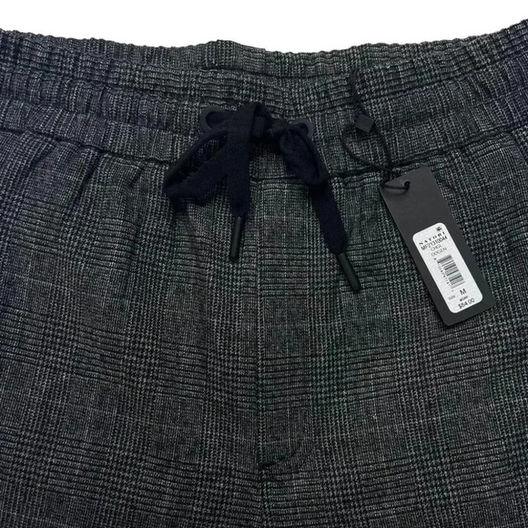 Natori Dogen Charcoal Herringbone Plaid Mens Sweatpants Size Medium - Picture 5 of 13